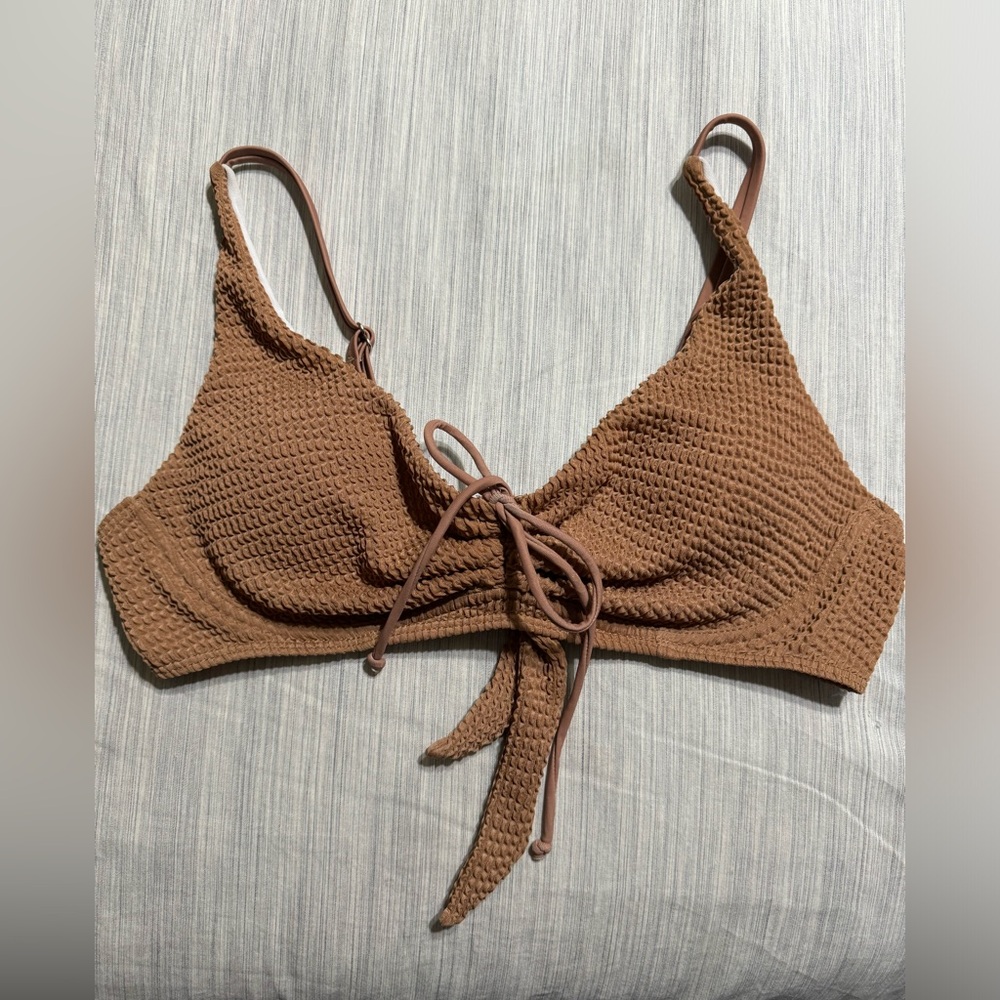 Trendy Smocked Bathing Suit Top L